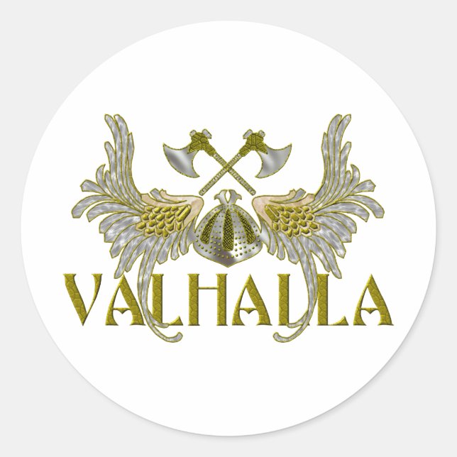 Pegatina Redonda Valhalla (Anverso)