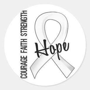 Pegatina Redonda Validez Fe Hope 5 Cáncer de Pulmón