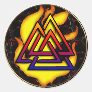 Pegatina Redonda valknut