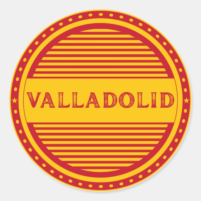Pegatina Redonda Valladolid City Pride Emblem – Spanish Identity (Anverso)