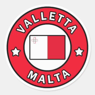 Pegatina Redonda Valletta Malta