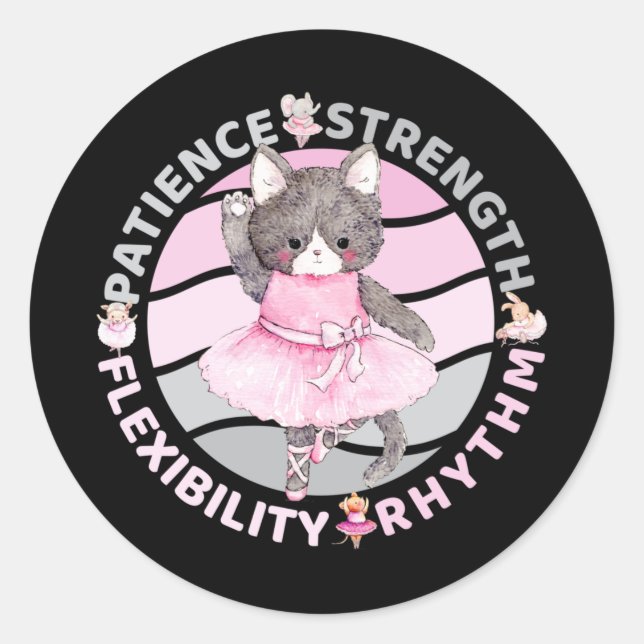 Pegatina Redonda Valores centrales del bailarín de ballet - Balleri (Anverso)