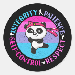 Pegatina Redonda Valores de artes marciales - Mentalidad Girly Kara