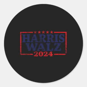 Pegatina Redonda Vals 2024 Elecciones Kamala Harris Tim Waltz 2024