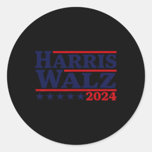 Pegatina Redonda Vals 2024 Elecciones Kamala Harris Tim Waltz 2024 
