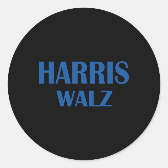 Pegatina Redonda Vals 2024 Elecciones Kamala Harris Tim Waltz 2024  (Anverso)