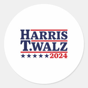 Pegatina Redonda Vals 2024 Elecciones Kamala Harris Tim Waltz 2024