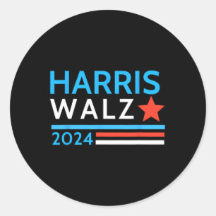 Pegatina Redonda Vals 2024 Elecciones Kamala Harris Tim Waltz 2024