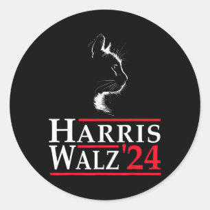 Pegatina Redonda Vals 2024 Elecciones Kamala Harris Tim Waltz 2024
