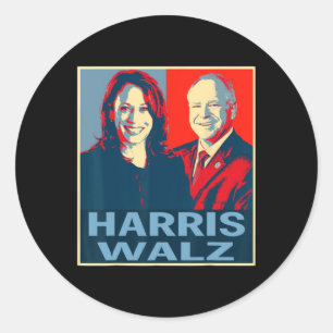 Pegatina Redonda Vals 2024 Presidente electoral Kamala Harris Tim W