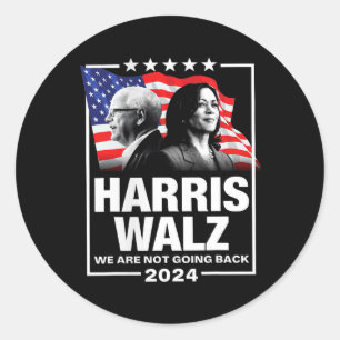 Pegatina Redonda Vals No Volveremos Kamala Harris 2024 1