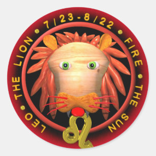Pegatina Redonda Valxart Leo zodiac