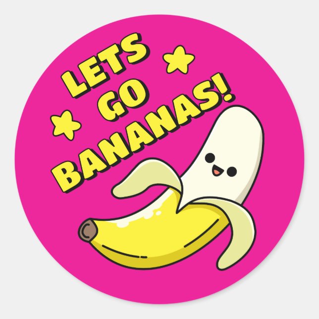 Pegatina Redonda ¡Vámonos Bananas! (Anverso)