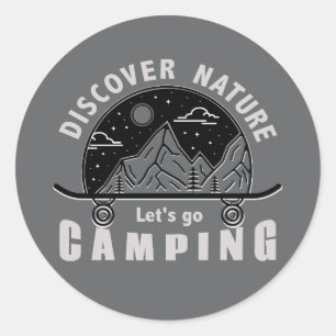 Pegatina Redonda Vámonos de Camping