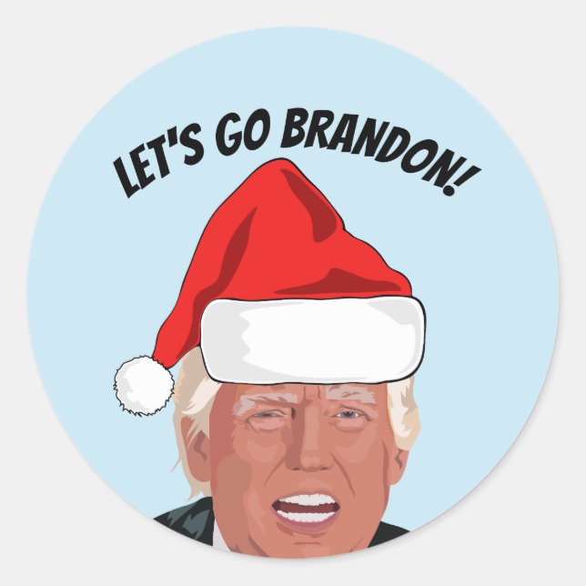 PEGATINA REDONDA ¡VAMOS A BRANDON! NAVIDADES TRUMP (Anverso)