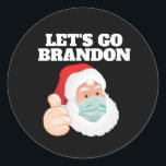 PEGATINA REDONDA VAMOS A BRANDON SANTA CHRISTMAS STICKERS<br><div class="desc">VAMOS PEGATINAS DE BRANDON SANTA</div>
