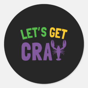 Pegatina Redonda Vamos a buscar a Cray Mardi Gras