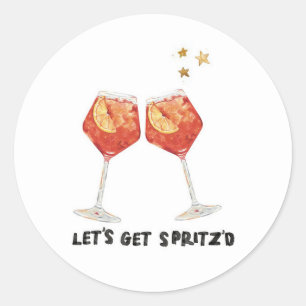 Pegatina Redonda Vamos a conseguir las servilletas de Spritz