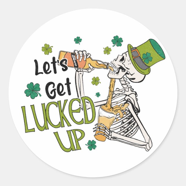 Pegatina Redonda Vamos a dejarnos engañar por el Día de San Patrici (Anverso)
