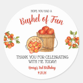 Pegatina Redonda ¡Vamos a divertirnos! Fiesta de cumpleaños de Appl