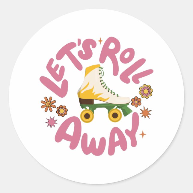 Pegatina Redonda Vamos a eliminar los patines de patinaje (Anverso)
