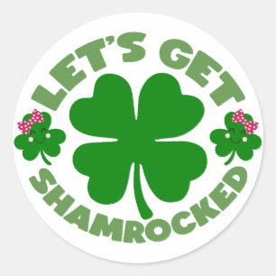Pegatina Redonda Vamos a estar avergonzados 🍀 🍻