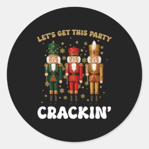 Pegatina Redonda Vamos a hacer que esta fiesta de Navidad se vuelva