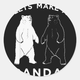 Pegatina Redonda Vamos a hacer una camiseta de panda, divertida cam