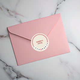 Pegatina Redonda Vamos a la pulsera de amistad Fiesta Día del Anive