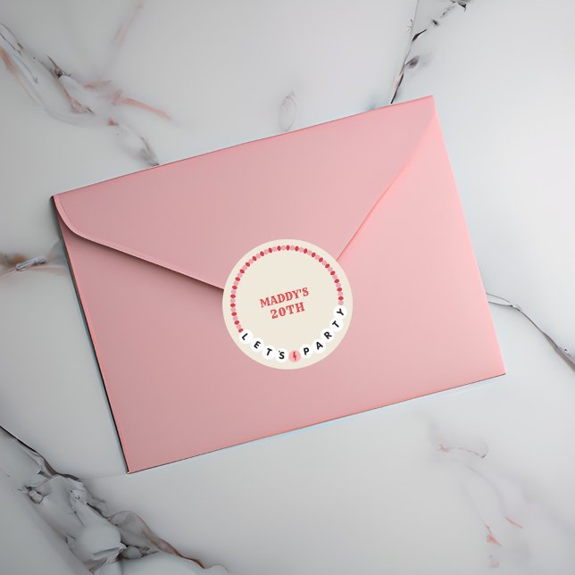 Pegatina Redonda Vamos a la pulsera de amistad Fiesta Día del Anive (Subido por el creador)