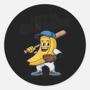 Pegatina Redonda Vamos a los plátanos, un regalo bananero gracioso