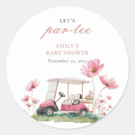 Pegatina Redonda Vamos a Par-tee Golf Baby Shower