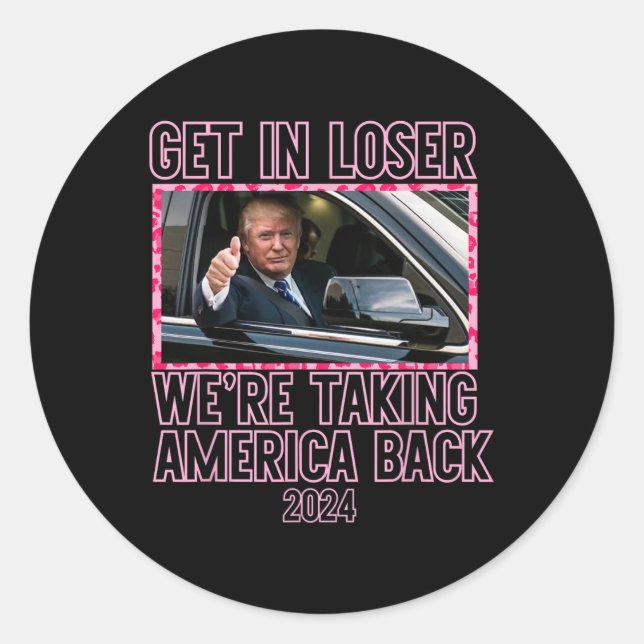 Pegatina Redonda Vamos a perder, estamos recuperando a Estados Unid (Anverso)