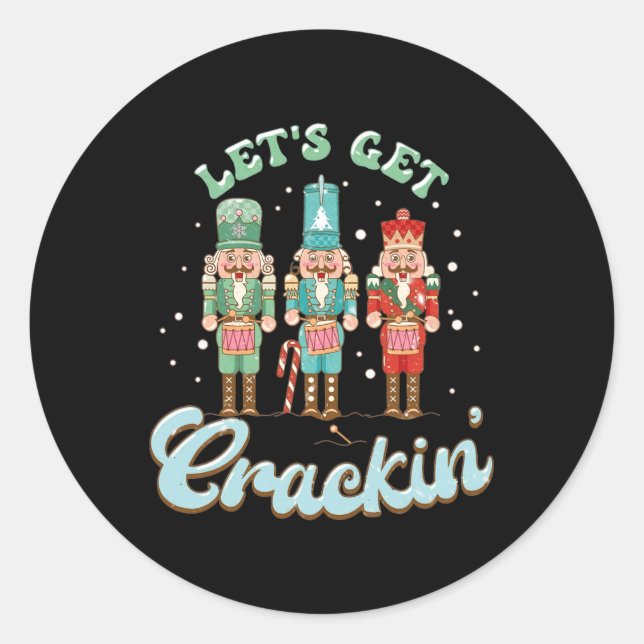 Pegatina Redonda Vamos a reprimir a tres Navidades de Nutcrackers (Anverso)