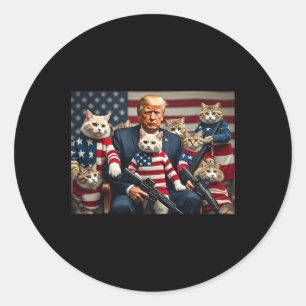 Pegatina Redonda Vamos a salvar a los gatos divertido Trump Vota 20