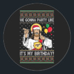 Pegatina Redonda Vamos a ser Fiestas como si fuera mi cumpleaños Je<br><div class="desc">Vamos a Fiesta como si fuera mi cumpleaños,  Jesús Navidades Pajamas</div>