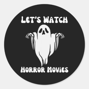 Pegatina Redonda Vamos a ver películas de terror Cómicas divertidas