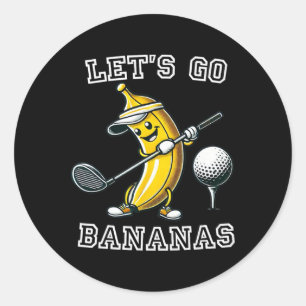 Pegatina Redonda Vamos a Volvernos Locos Golf Con Gracioso Golfista