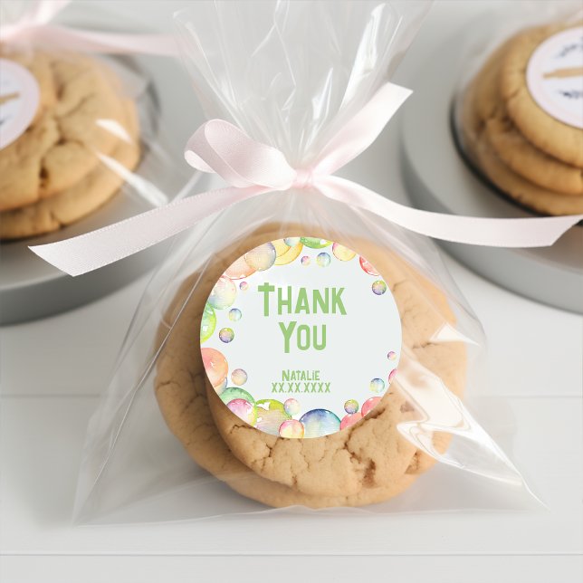 Pegatina Redonda ¡Vamos! Bolas de jabón niños de cumpleaños gracias (Subido por el creador)