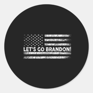 Pegatina Redonda Vamos Brandon Joe Biden a despedir a Biden