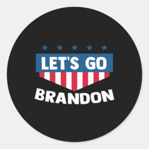 Pegatina Redonda Vamos Brandon Tee Gracioso Trendy Sarcastic Let#39