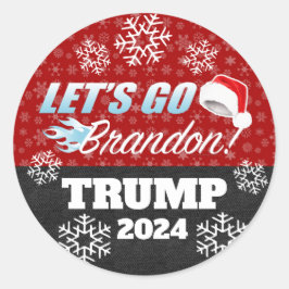 Pegatina Redonda Vamos Brandon Trump Ornament 2024