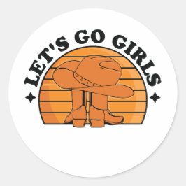 Pegatina Redonda Vamos Chicas, Chicas de noche fuera
