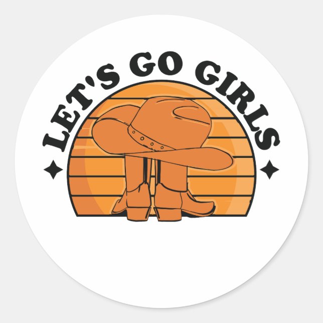 Pegatina Redonda Vamos Chicas, Chicas de noche fuera (Anverso)