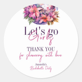 Pegatina Redonda Vamos Chicas rosada última disco Bachelorette Part