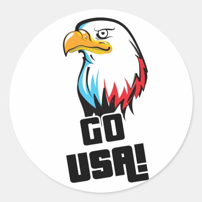 Pegatina Redonda ¡Vamos Estados Unidos! (Anverso)