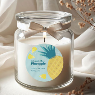 Pegatina Redonda Vamos Fiesta como una piña