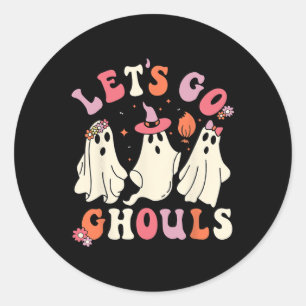 Pegatina Redonda Vamos Ghouls Famoso Fantasma Halloween para G