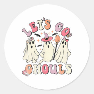 Pegatina Redonda Vamos Ghouls Halloween Traje de traje de fantasmas