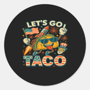 Pegatina Redonda Vamos Taco 42